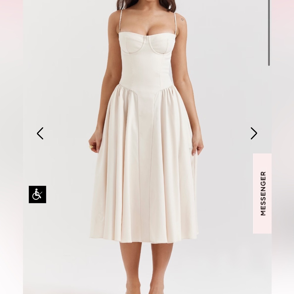 House of CB Samaria Cream Midi Dress